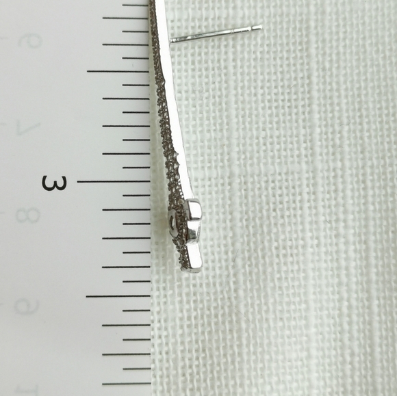 New ART DECO sterling silver cz long earrings - Picture 5 of 7